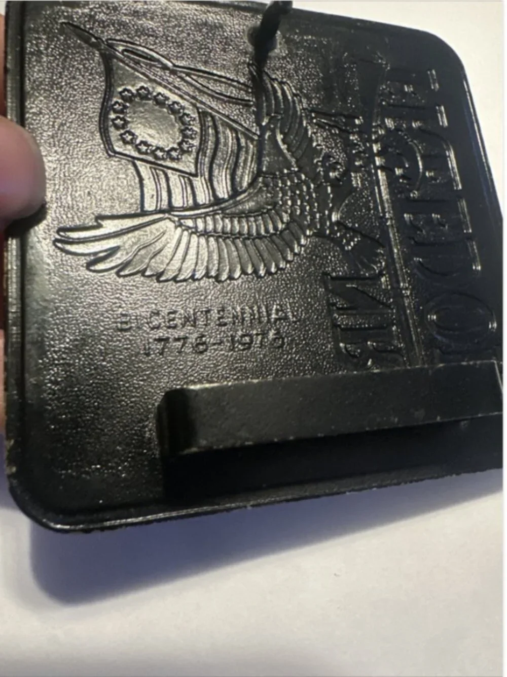 NRA FREEDOM Vintage 1970s Brass Bicentennial Belt Buckle 3 Inch Square